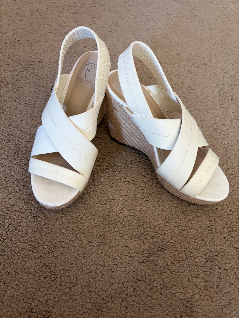 Seychelles White Crisscross Slingback Espadrille Wedges